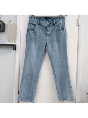 Hudson Jeans Light Blue Flap Pocket Straight Leg Denim Size 14